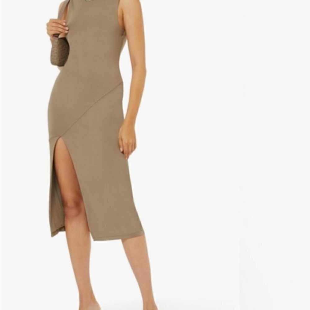 Good American Mock Neck Midi Dress